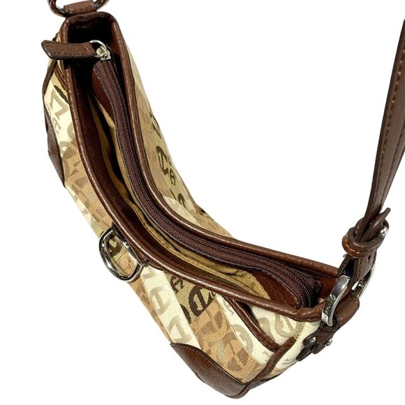 ETIENNE AIGNER Shoulder Bag Purse Signature Canvas Tan Leather Branded - Picture 3 of 16